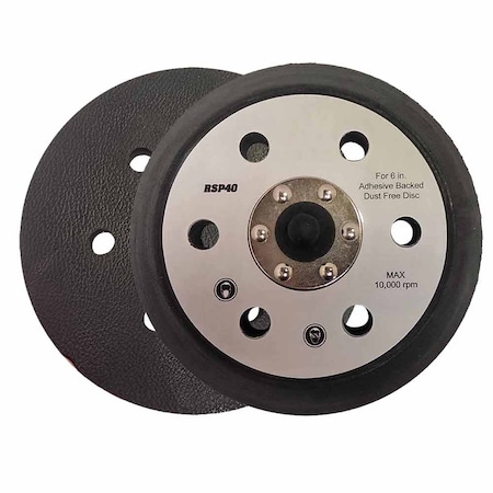 Superior Pads And Abrasives 6" Dia 6 Vacuum Holes 5/16"-24 UNF Threaded Shaft PSA/Adhesive Back Sanding Pad 17000 RSP40